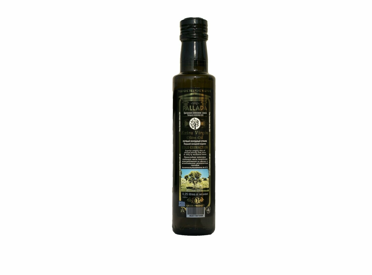 Оливковое масло греческое PALLADA "EXTRA VIRGIN" GOLD первый холодный отжим, нерафинированное, 250 мл