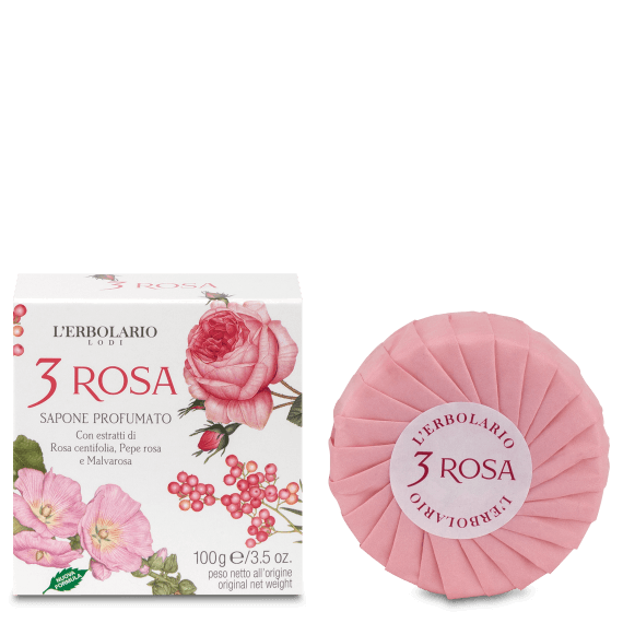 3 ROSA Sapone Profumato 100 g