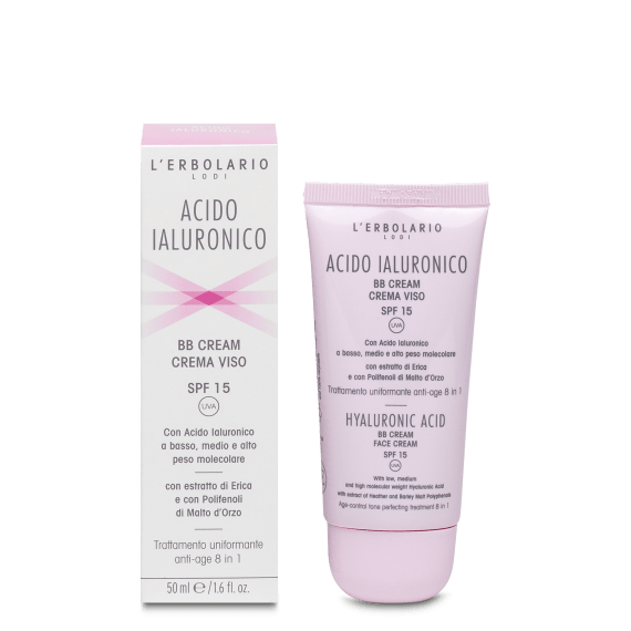 Acido Ialuronico - BB Cream Crema Viso SPF 15 - Trattamento uniformante anti-age 8 in 1 - 50 ml