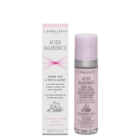 Acido Ialuronico - Crema Viso a Tripla Azione - Trattamento anti-age per pelli normali e secche 50 ml