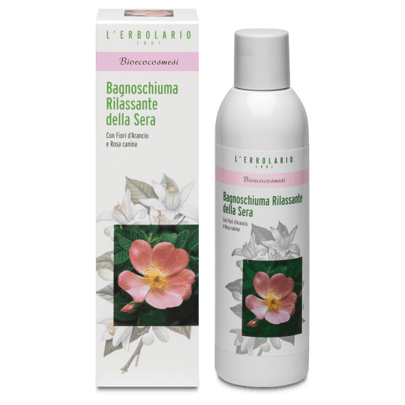 L'Erbolario - BIOECOCOSMESI Bagnoschiuma Rilassante della sera con Fiori d'Arancio e Rosa canina 200 ml