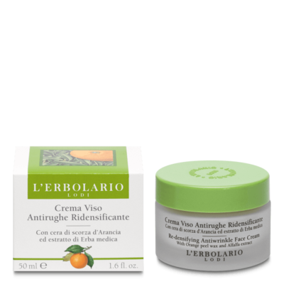 L'Erbolario - Crema Viso Antirughe Ridensificante con Cera di scorza d'Arancia ed Estratto di Erba Medica 50 ml