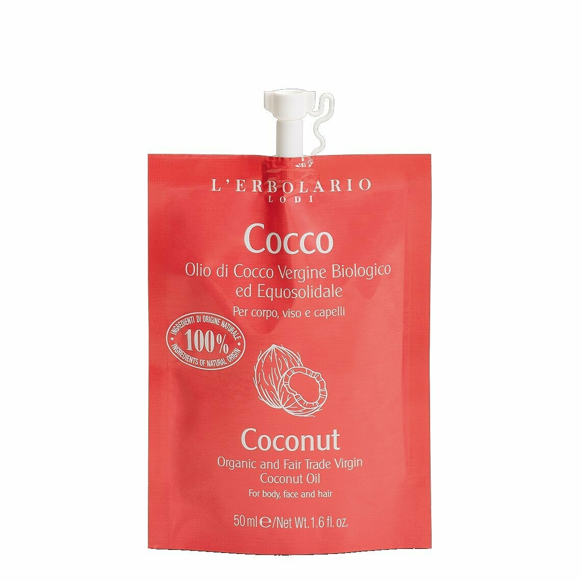 L'Erbolario - Cocco - Olio di Cocco Vergine Biologico ed Equosolidale Cocco - 50 ml