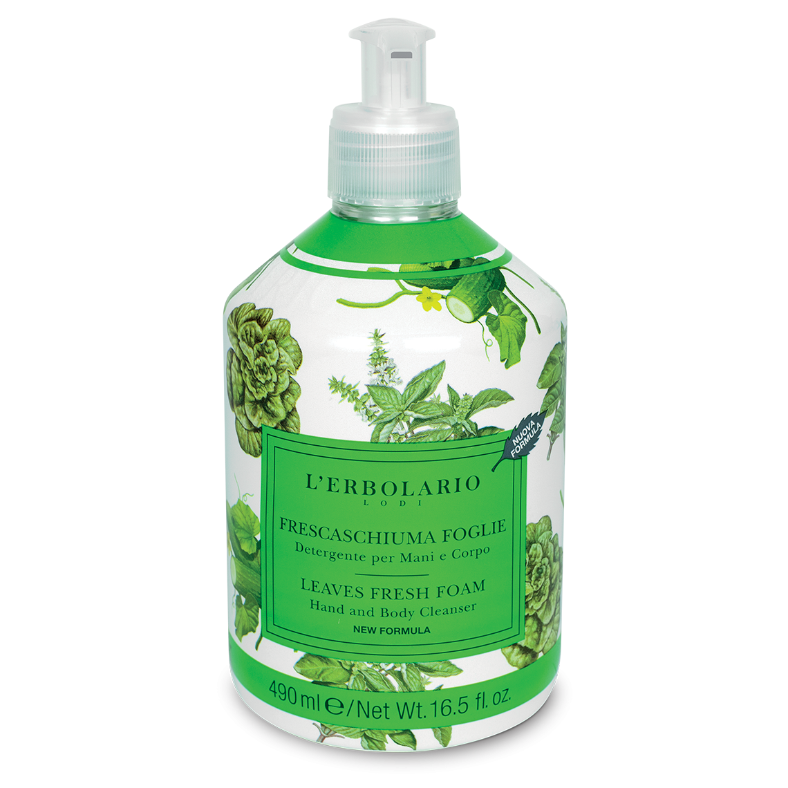 L'Erbolario - Detergente Mani e Corpo Frescaschiuma Foglie - 490 ml