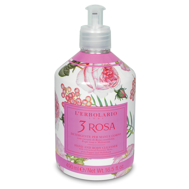 3 Rosa Detergente Mani e Corpo 490 ml