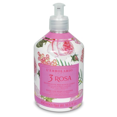 L'Erbolario - Detergente Mani e Corpo 3 Rosa - 490 ml