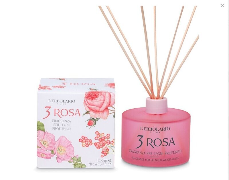 3 Rosa Fragranza per Legni Profumati 200 ml