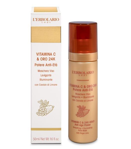 L'Erbolario - Maschera Viso Vitamina C & Oro 24K - 50 ml.