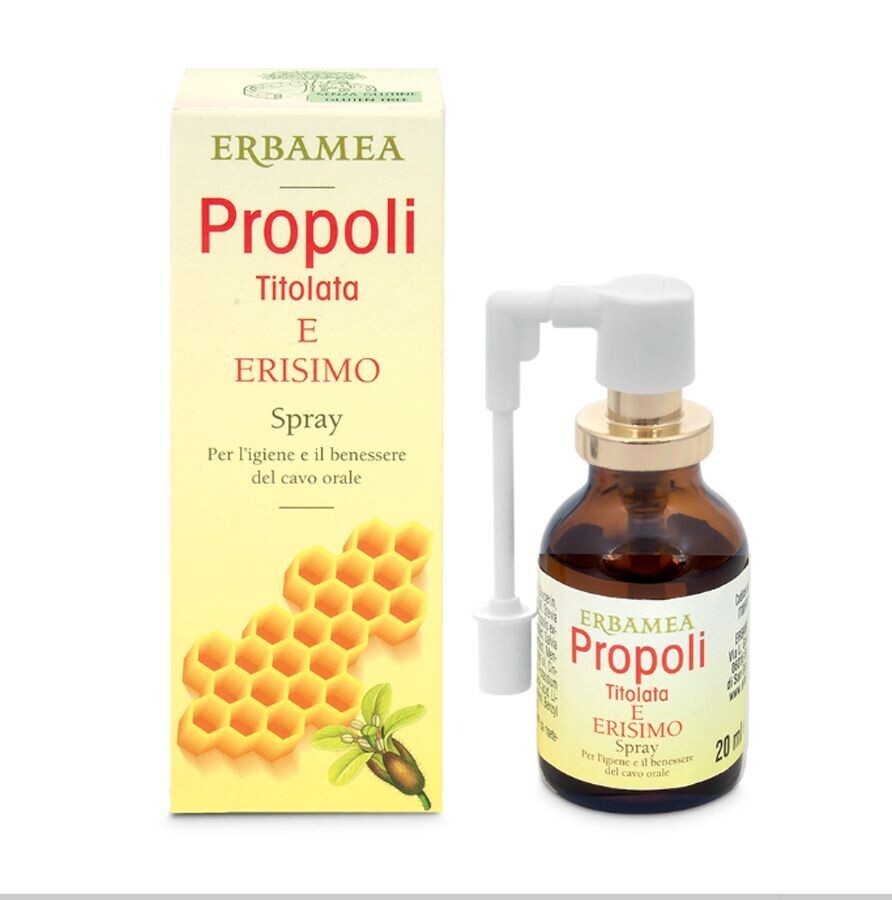 ERBAMEA - PROPOLI TITOLATA Spray gola Propoli ed Erisimo - 20 ml
