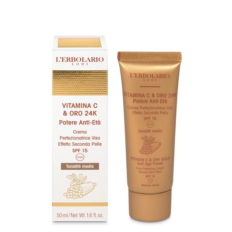 Vitamina C & Oro 24K  Crema Perfezionatrice Viso tonalità media  50 ml