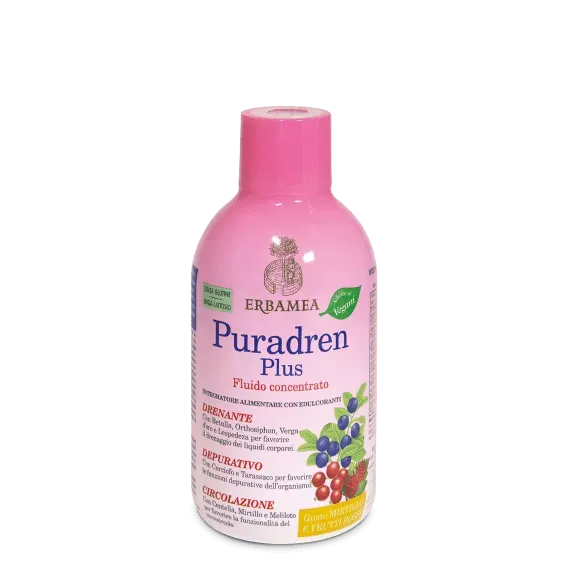 ERBAMEA - Puradren plus - Fluido Concentrato gusto Mirtillo e Frutti Rossi