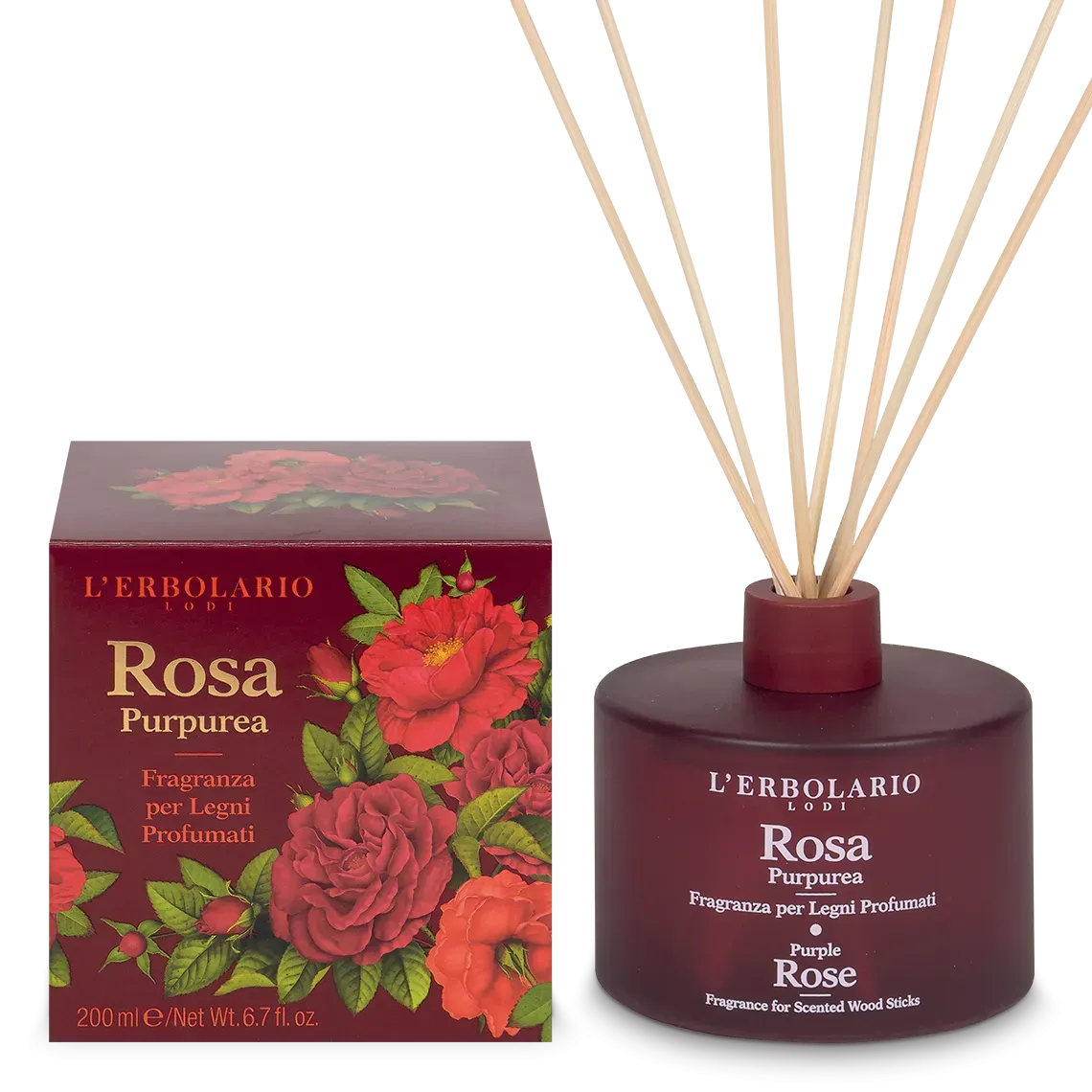 Rosa Purpurea Fragranza per Legni Profumati 200 ml