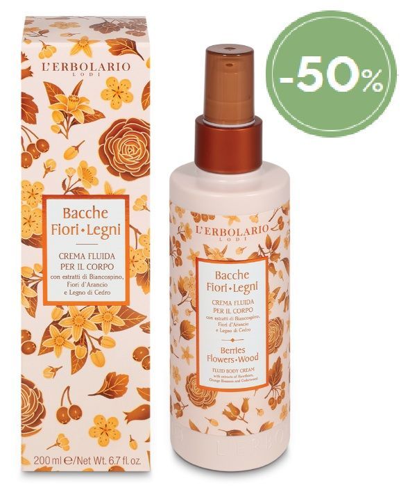 ERBOSCONTO - Bacche Fiori Legni - Crema Fluida per il Corpo 200 ml