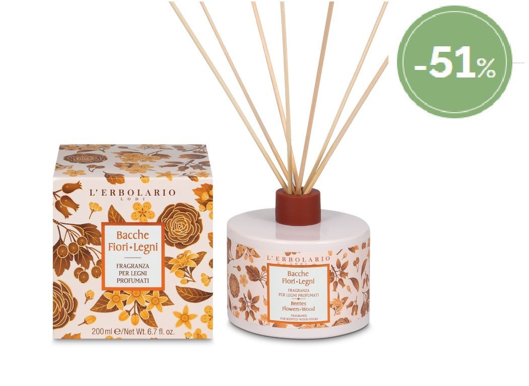 ERBOSCONTO - Bacche Fiori Legni Fragranza per Legni Profumati 200 ml