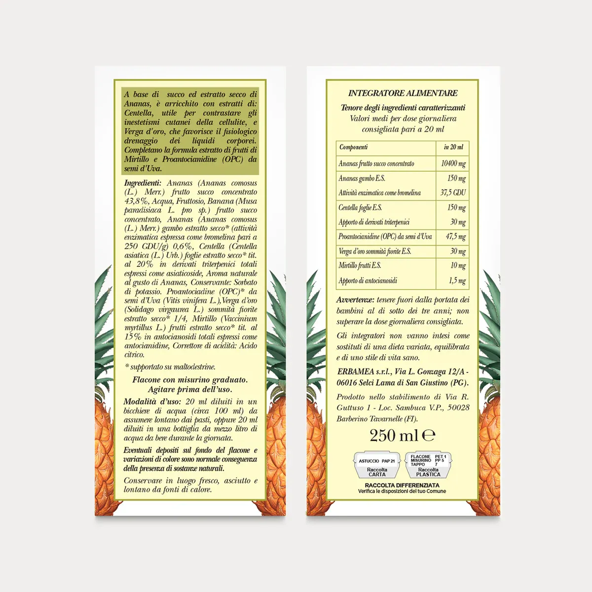 ERBAMEA - Ananas Cell - Fluido Concentrato 250 ml.