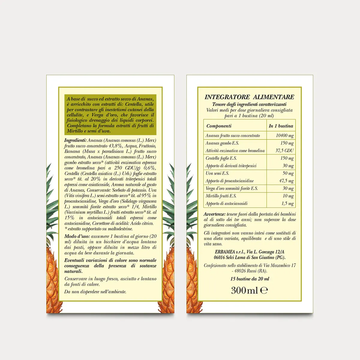 ERBAMEA - Ananas Cell - Fluido in Bustine Monodose