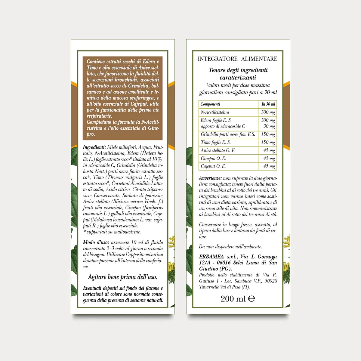 ERBAMEA - BALSAMIA Fluid-Tus Fluido Concentrato - Formato: 200 ml