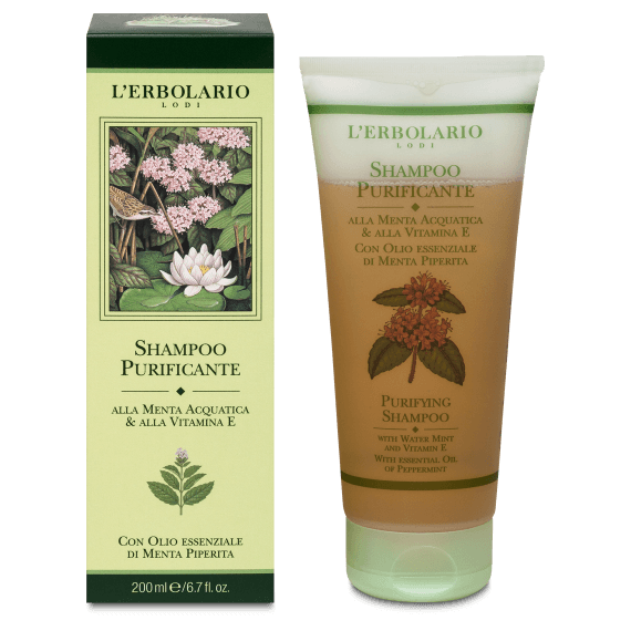 Shampoo Purificante alla Menta Acquatica & alla Vitamina E 200 ml Shampoo Purificante alla Menta Acquatica & alla Vitamina E 200 ml