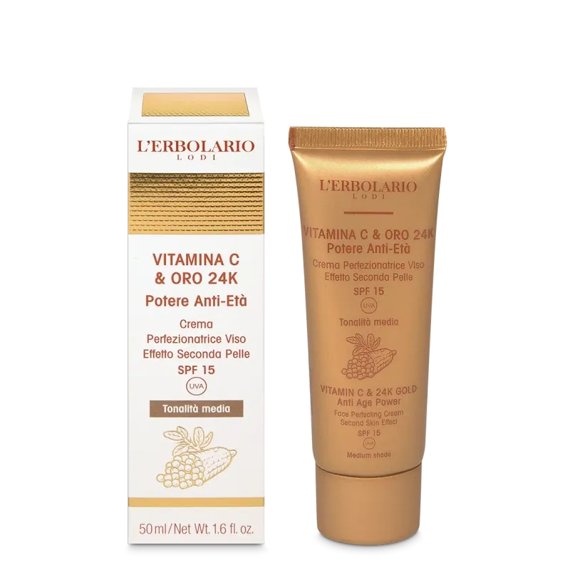 Vitamina C & Oro 24K  Crema Perfezionatrice Viso tonalità media  50 ml