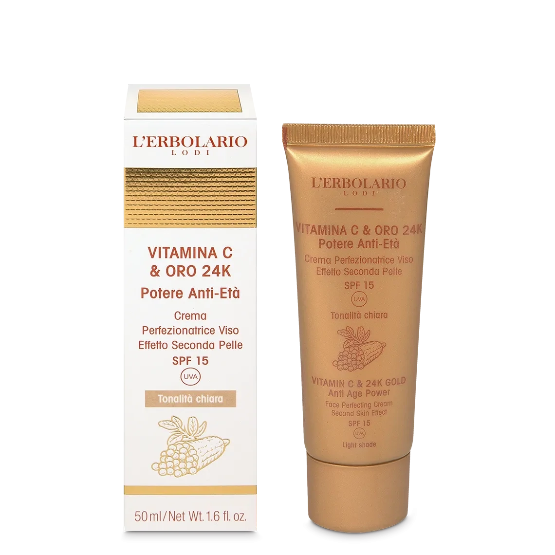 Vitamina C & Oro 24K Crema Perfezionatrice Viso tonalità chiara 50 ml Vitamina C & Oro 24K Crema Perfezionatrice Viso tonalità chiara 50 ml