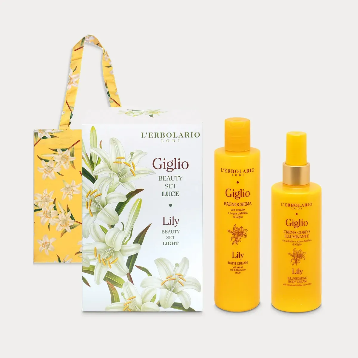 Giglio Beauty Set Luce - BagnoCrema Giglio 250 ml; Crema Corpo Illuminante Giglio 200 ml - edizione limitata Giglio Beauty Set Luce - BagnoCrema Giglio 250 ml; Crema Corpo Illuminante Giglio 200 ml - edizione limitata