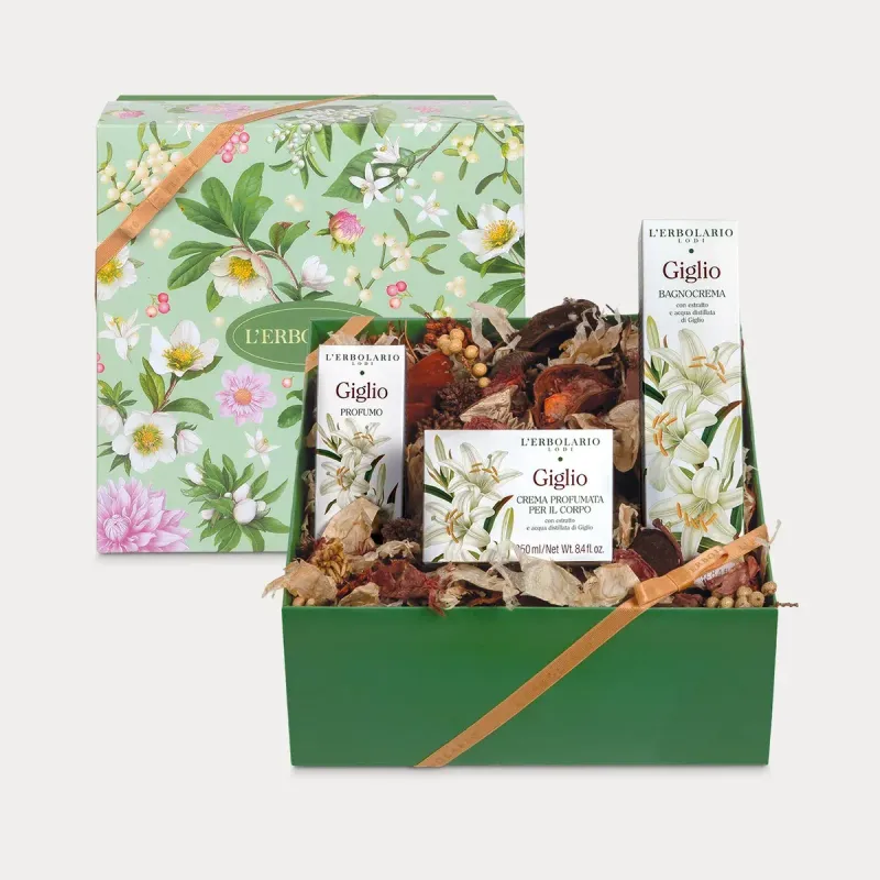 Giglio - Confezione regalo Trio Profumo -  Profumo Giglio  50 ml; BagnoCrema Giglio  250 ml; Crema Profumata per il Corpo Giglio  250 ml