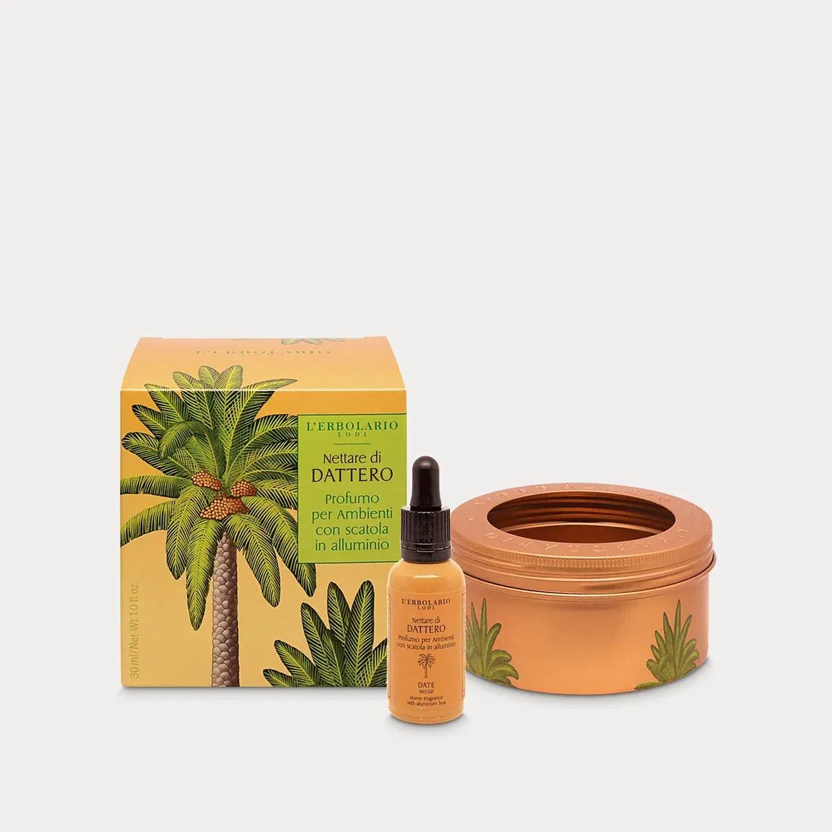Nettare di Dattero Profumo per Ambienti con scatola in alluminio 30 ml Nettare di Dattero Profumo per Ambienti con scatola in alluminio 30 ml