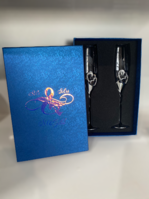 Personalised Pair Of Champagne glasses boxed