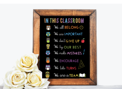 Personalised blackboard poster - Rules of the classroom