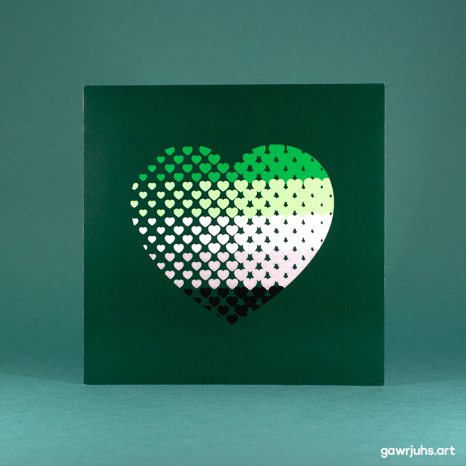 Heart: Aromantic Pride Card