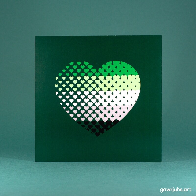 Heart: Aromantic Pride Card