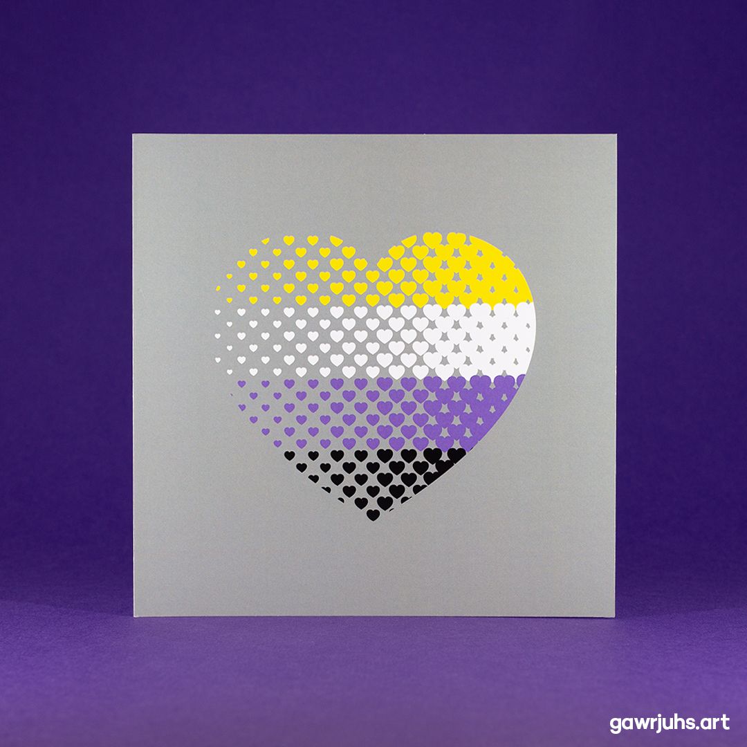Heart: Nonbinary Pride Card