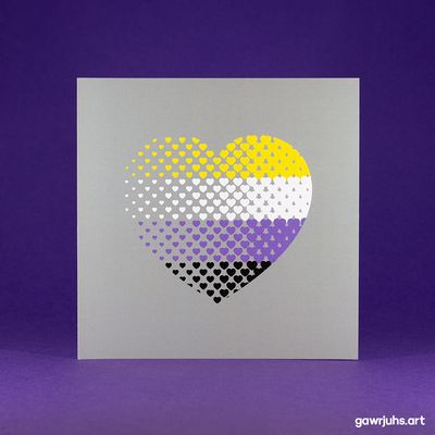 Heart: Nonbinary Pride Card