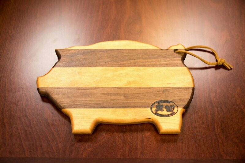 Pig Cutting Board - Face Grain (Cherry & Walnut)