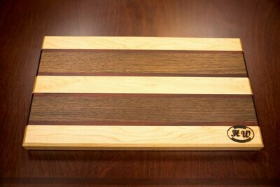 Large Maple, Padauk, Walnut Hardwood Cutting Board (Face Grain) Style 2