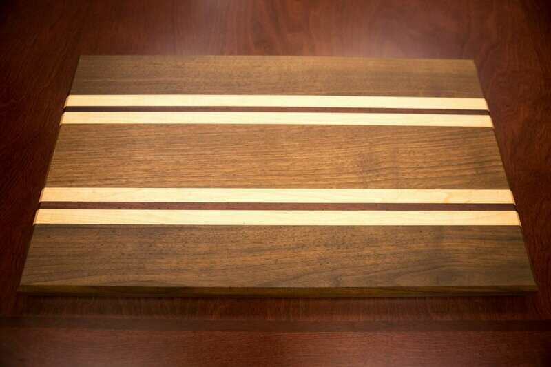 Extra Large  Maple, Padauk, & Walnut Hardwood Cutting Board (Face Grain)
