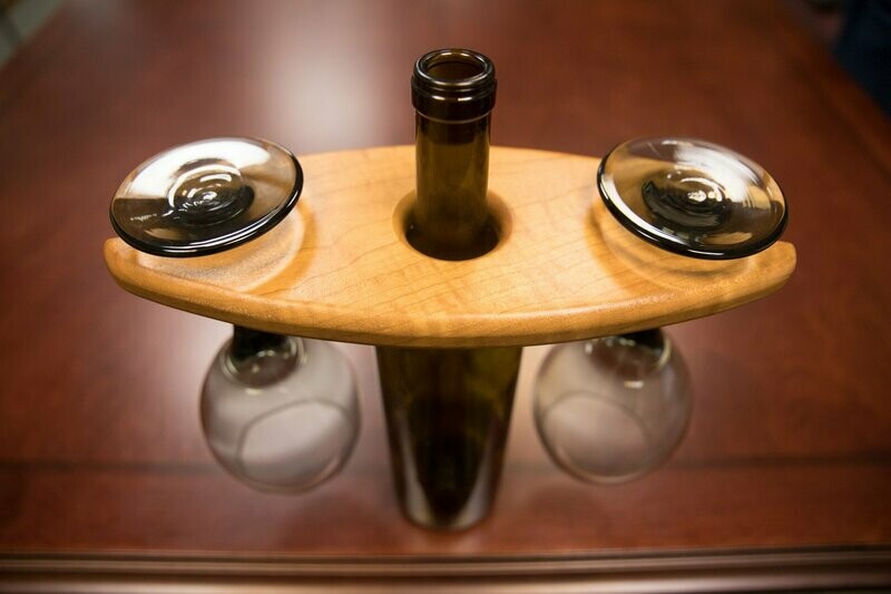 Wine Bottle Glass Holder - Cherry