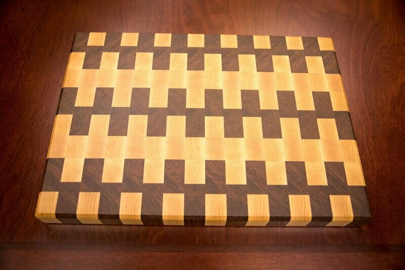 End Grain Cutting Board - Maple and Jatoba
