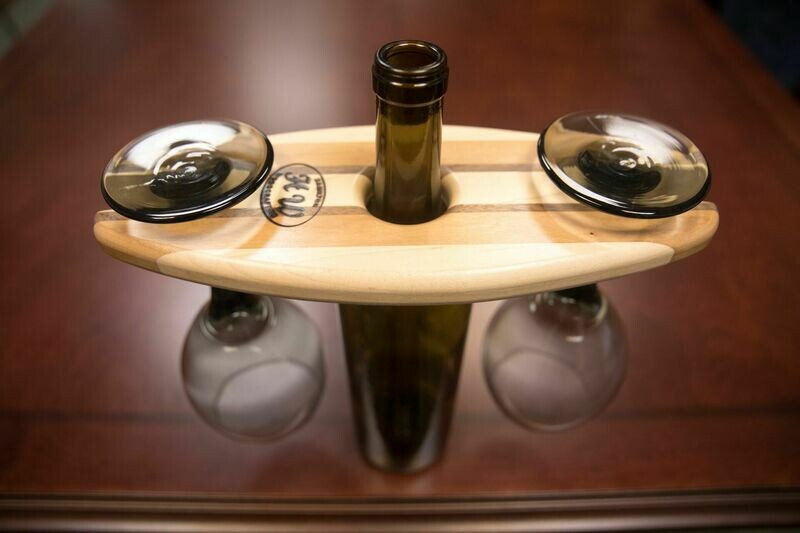 Wine Bottle Glass Holder - Cherry, Maple & Walnut