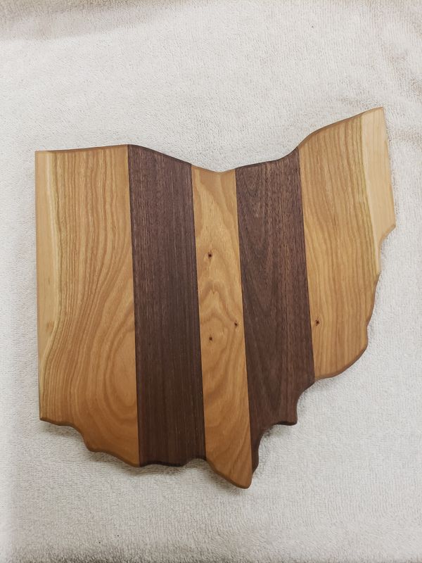 Ohio Shaped Cutting Board (Face Grain)