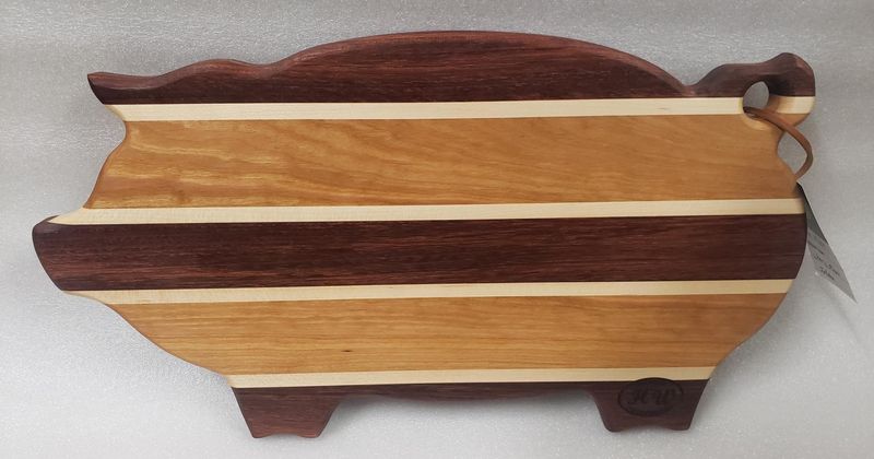 Large Pig Cutting Board - Face Grain (Cherry, Jatoba, & Maple)