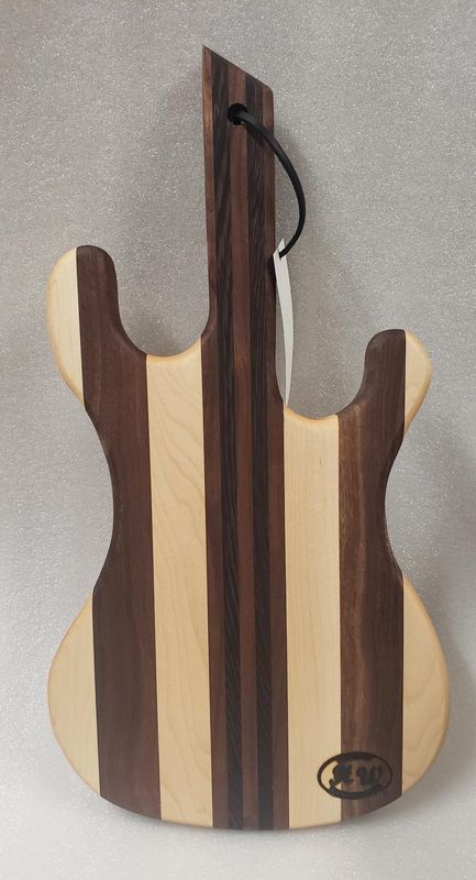 Guitar Cutting Board - Face Grain (Maple, Walnut, & Wenge)