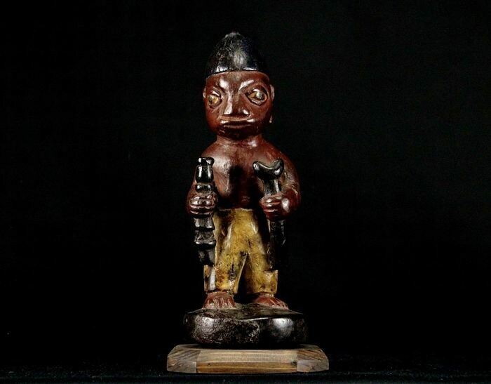 Yoruba male wooden figure