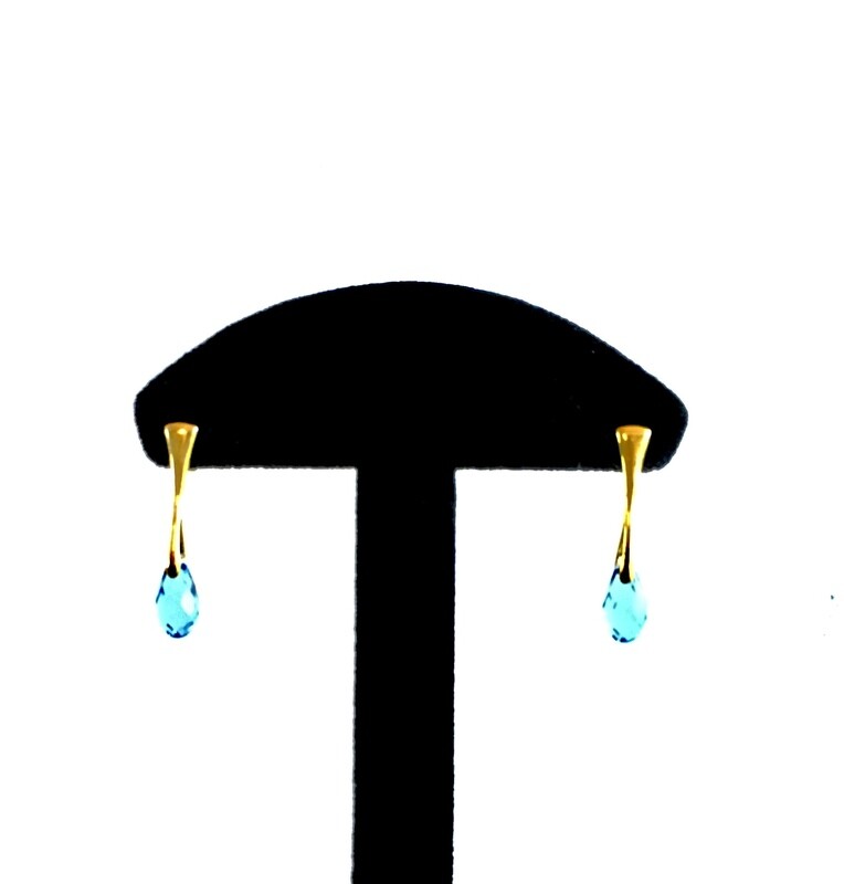Crystal/ gold drop earrings