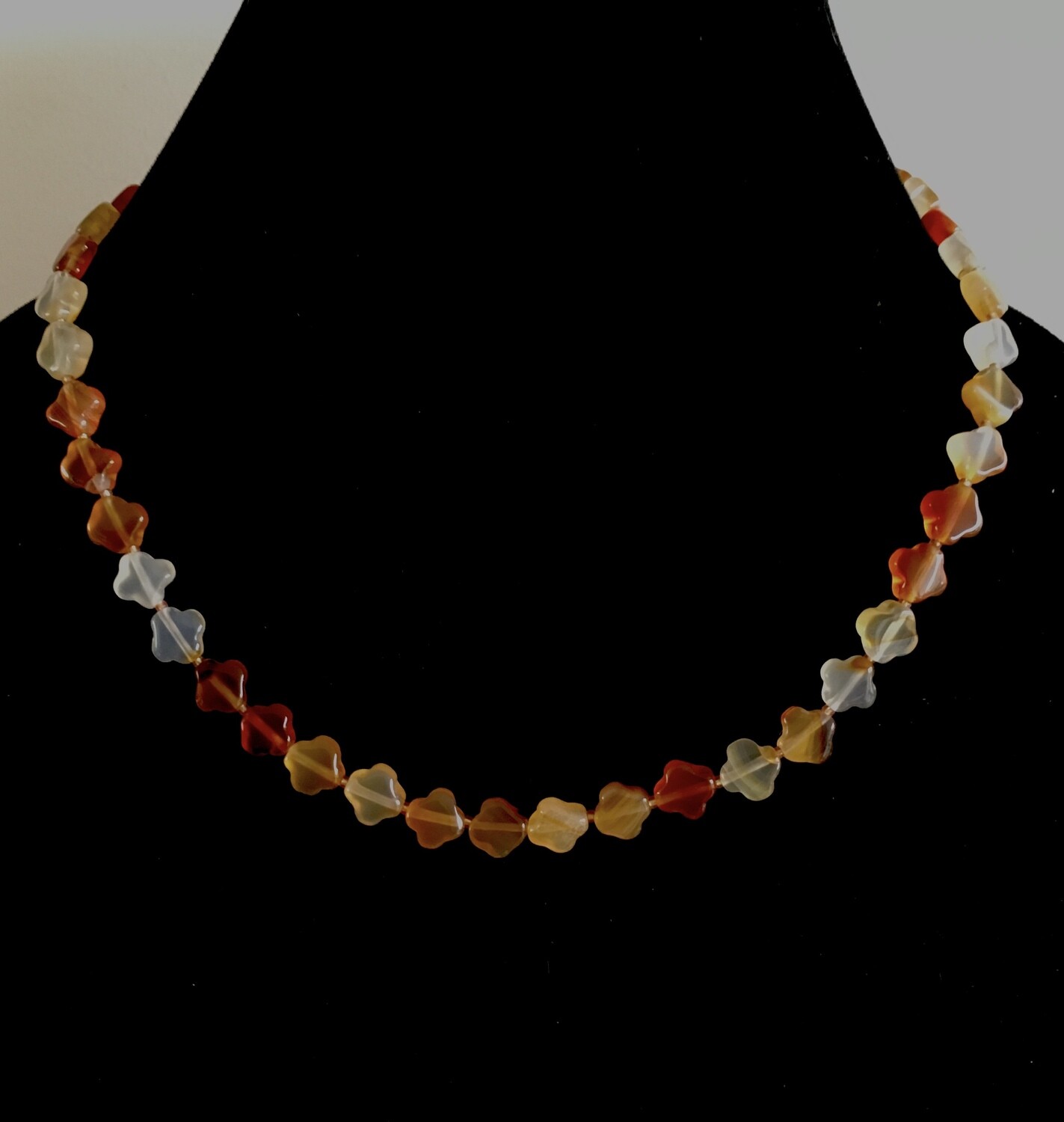 Multi-coloured opaque glass bead necklace