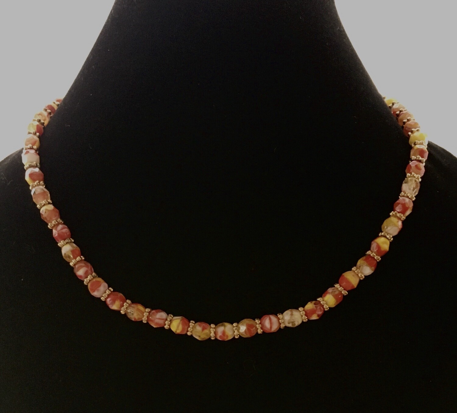 Peach coloured agate necklace