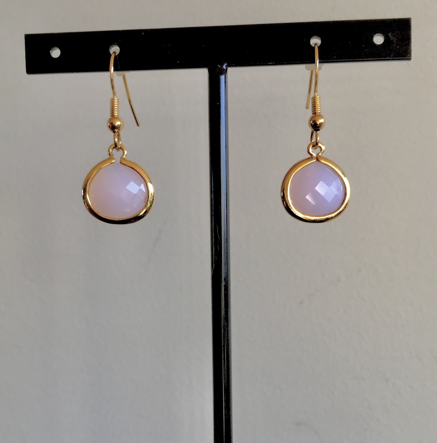 Faceted rose agate earrings