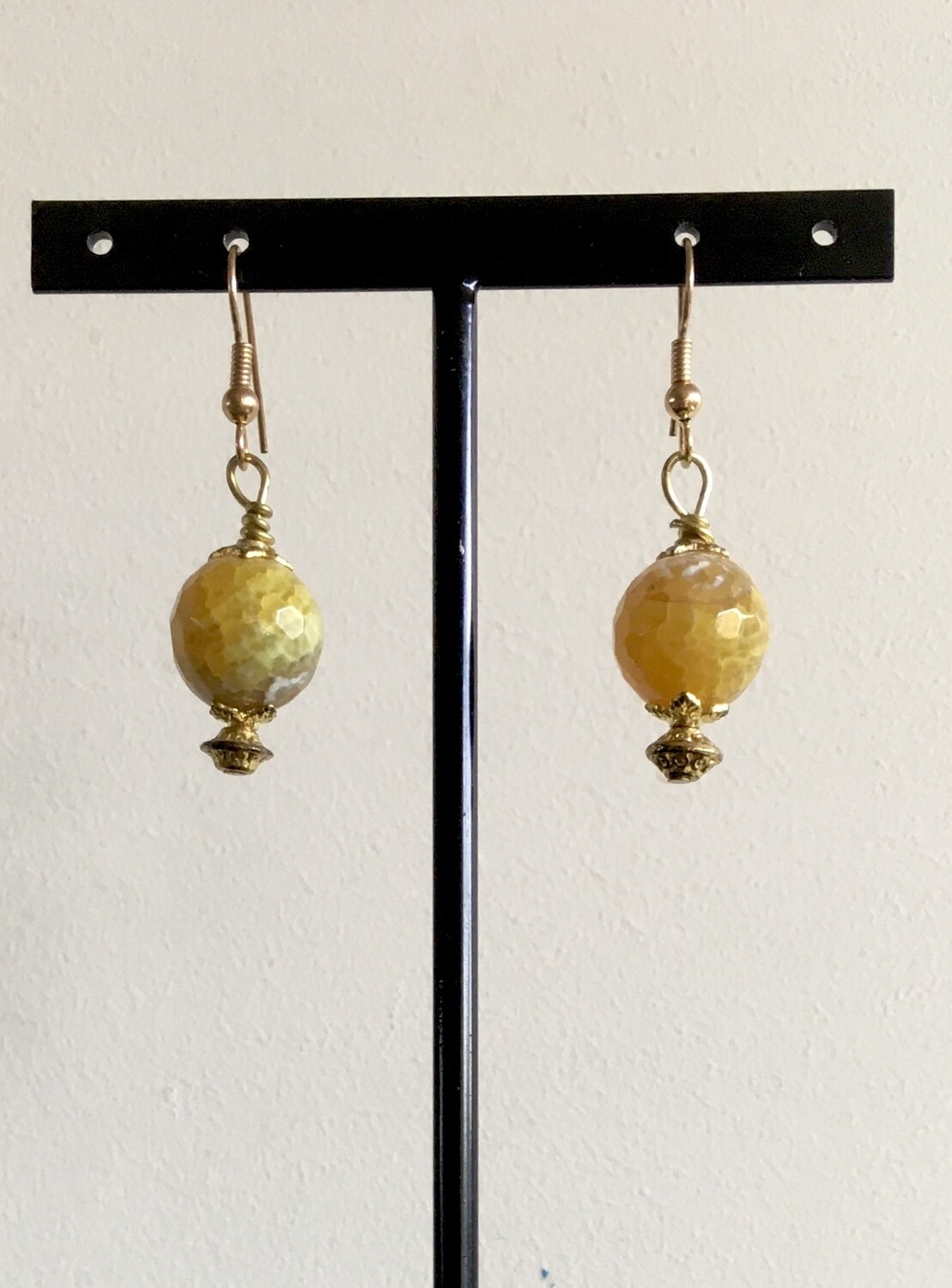 Yellow agate earrings
