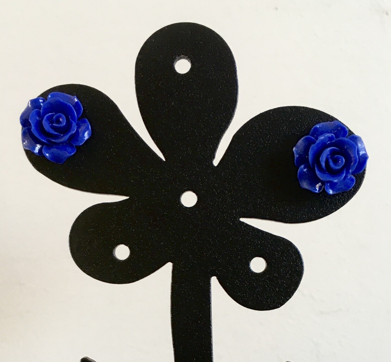 Blue rose earrings