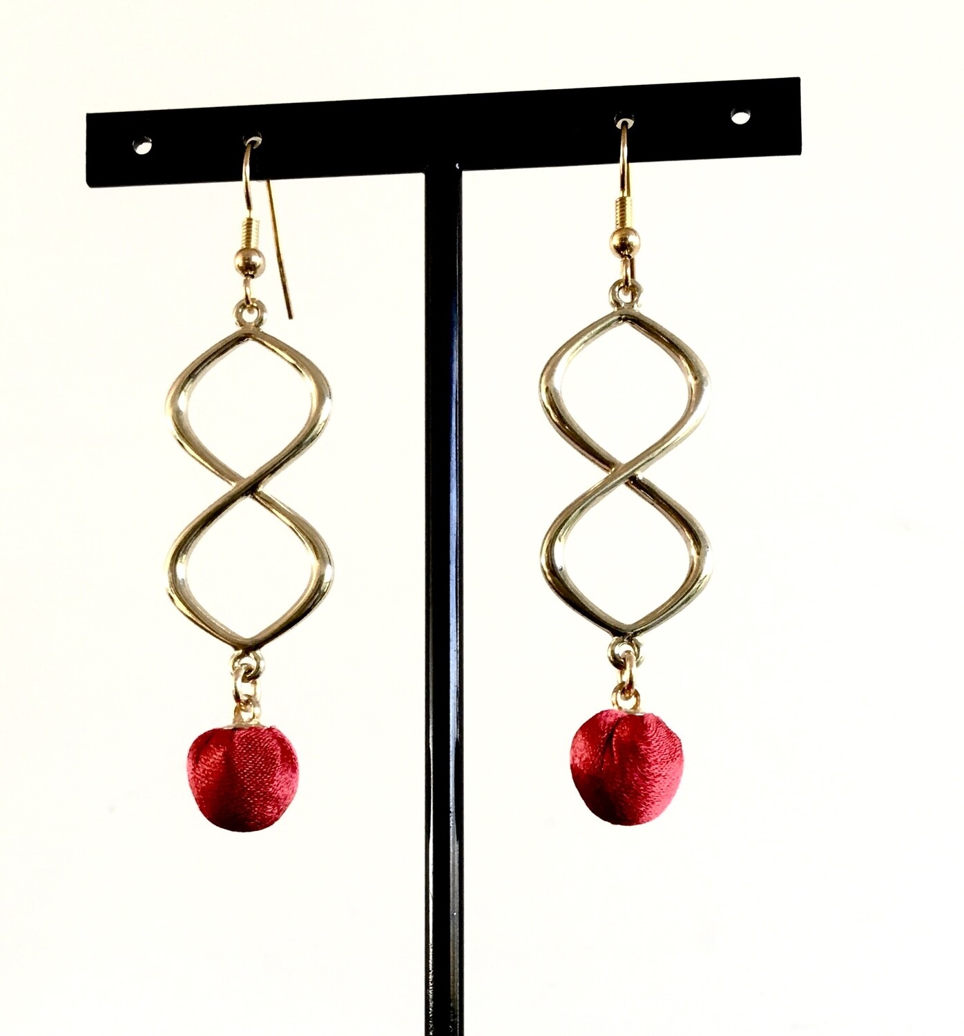 Double loop cherry earrings